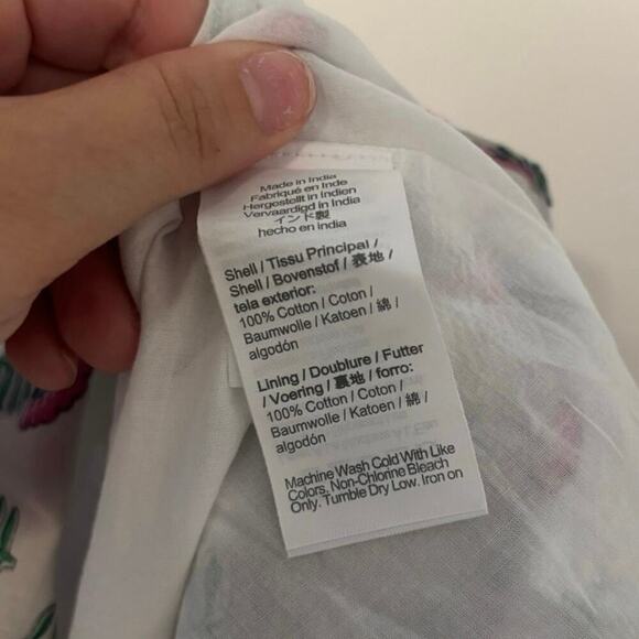 NWT J.Crew Mini Dress With Ruffle Sleeve White Floral Size 6 - Picture 7 of 8